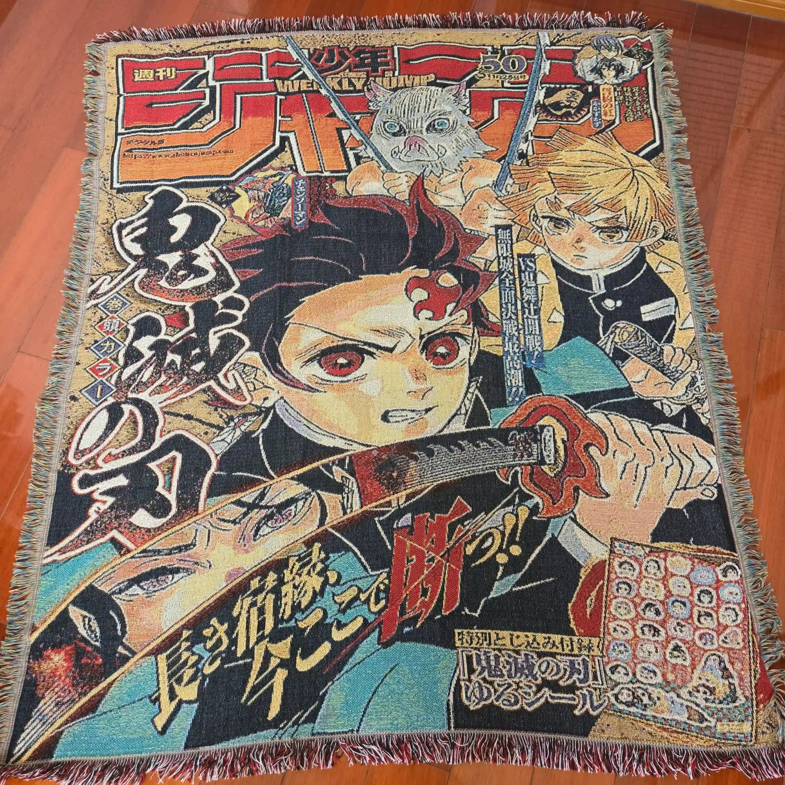 Demon Slayer Jump Comic Poster Tissé Couverture Tapisserie – Personnalité Anime Room Decor Cadeau-Ⅱ