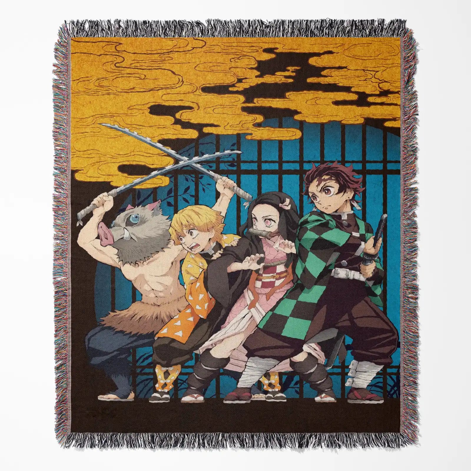 Demon Slayer Jump Comic Poster Woven Throw Blanket Tapestry – Personality Anime Room Decor Gift-XI