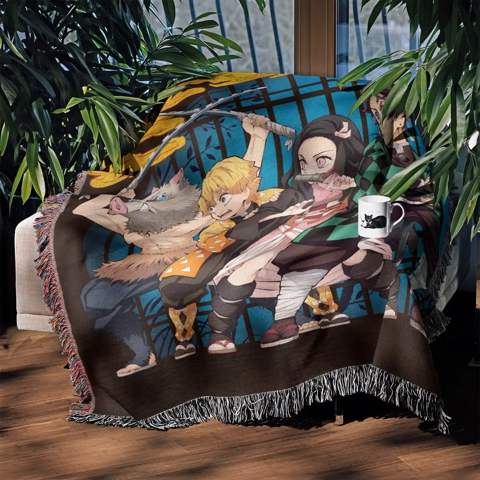Demon Slayer Jump Comic Poster Woven Throw Blanket Tapestry – Personality Anime Room Decor Gift-XI