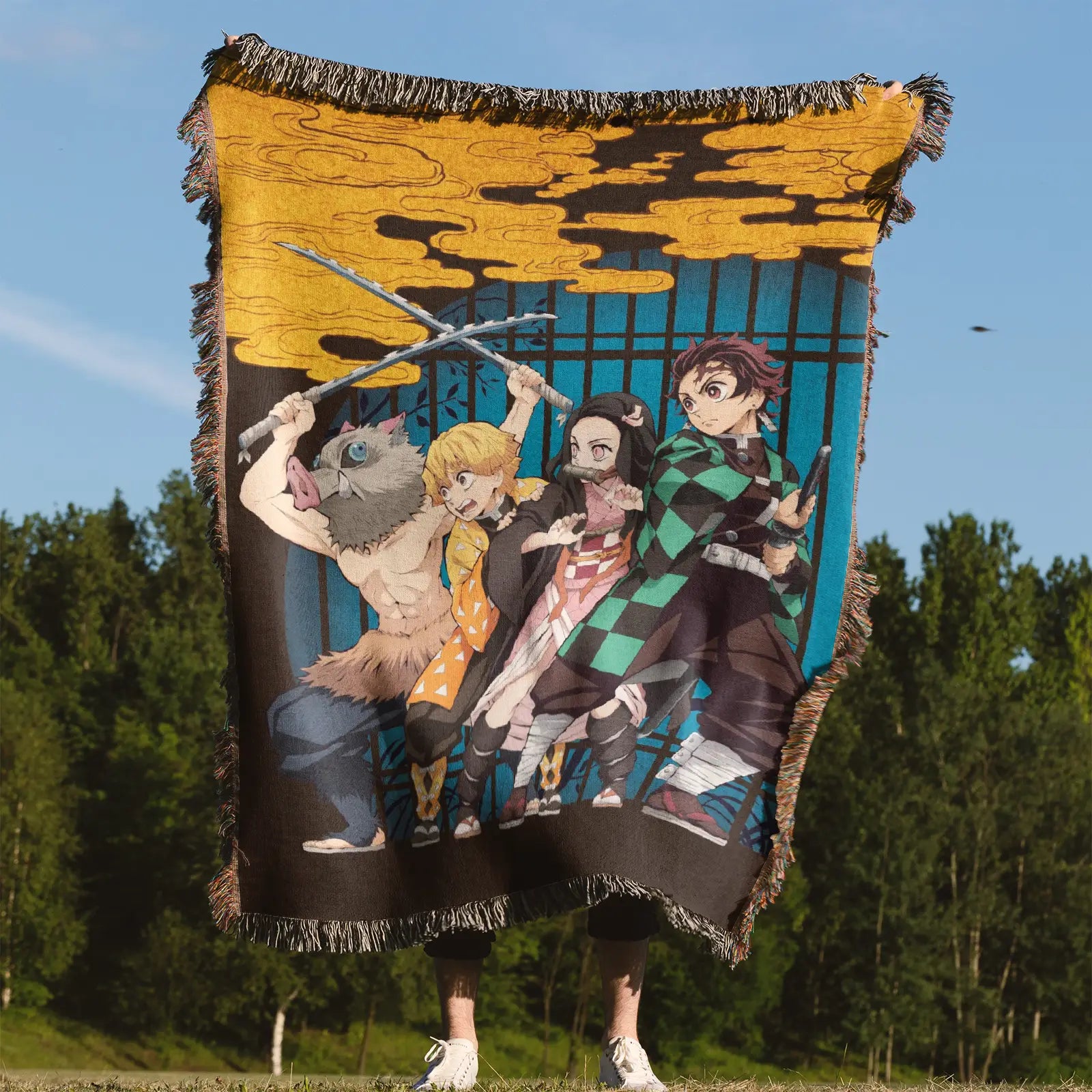 Demon Slayer Jump Comic Poster Woven Throw Blanket Tapestry – Personality Anime Room Decor Gift-XI