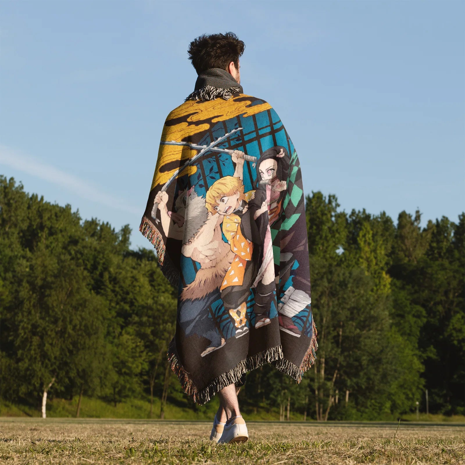 Demon Slayer Jump Comic Poster Woven Throw Blanket Tapestry – Personality Anime Room Decor Gift-XI