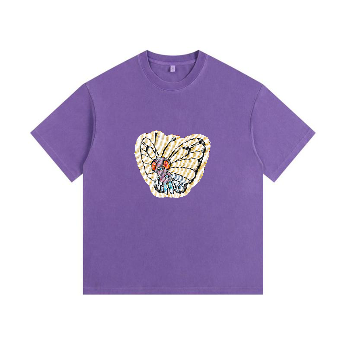 Butterfree Tapestry& Stylish PoPkémon Patch Appliqué Gradient Vintage Washed T-Shirt,Ideal Gift for Fans,T39