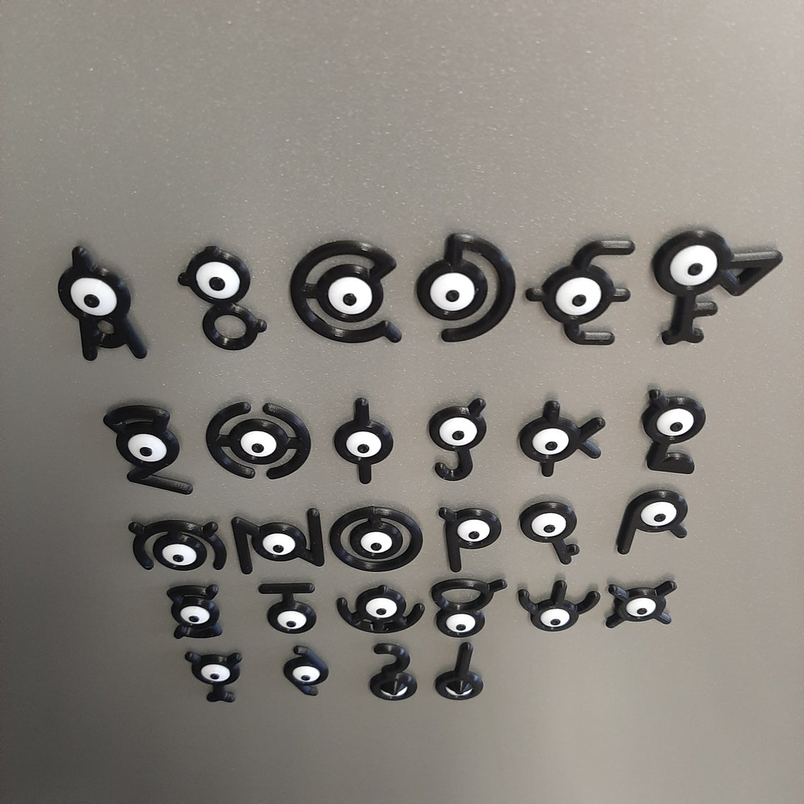 Pokémon Unown Magnetic Fridge Stickers-26 letters + question mark + exclamation point