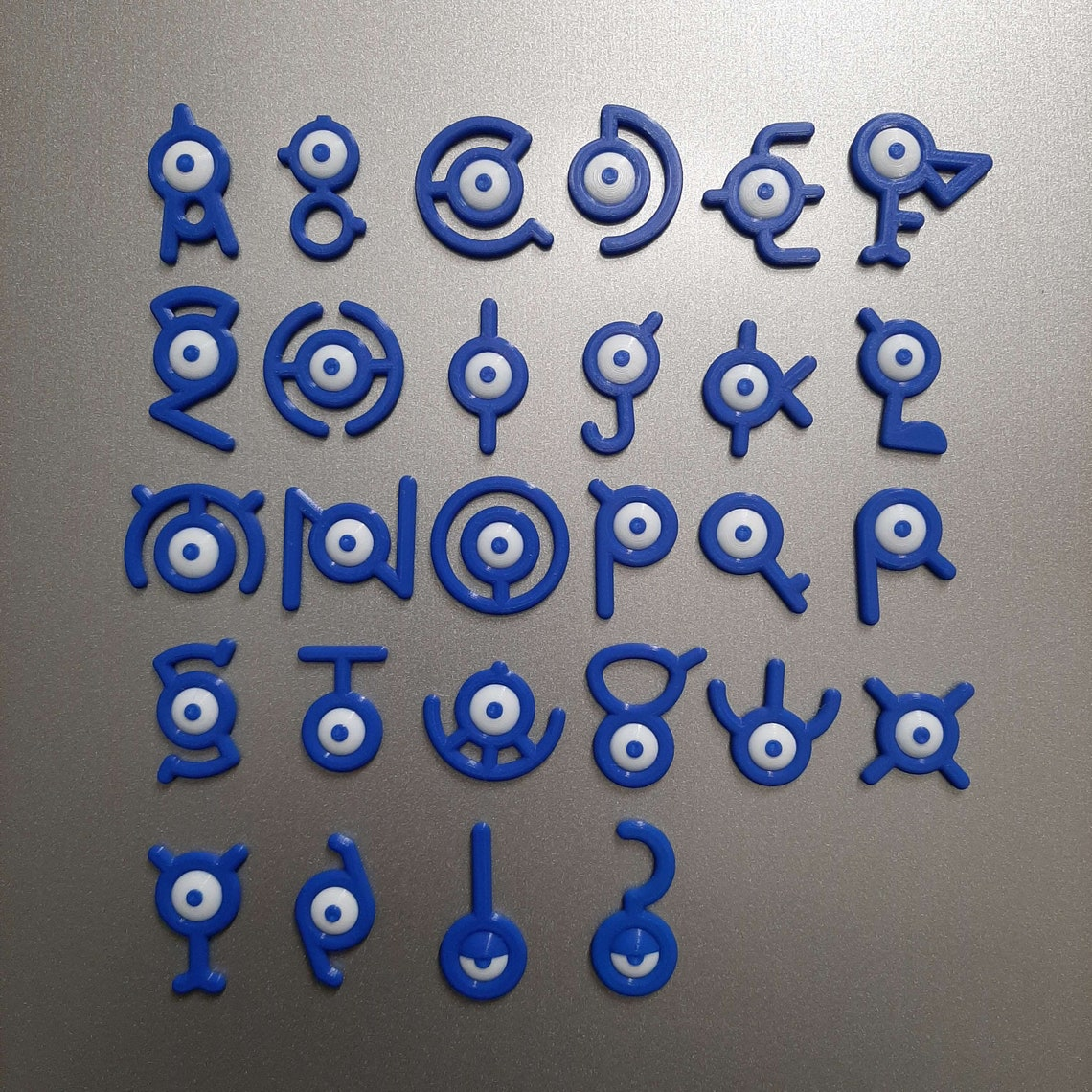 Pokémon Unown Magnetic Fridge Stickers-26 letters + question mark + exclamation point