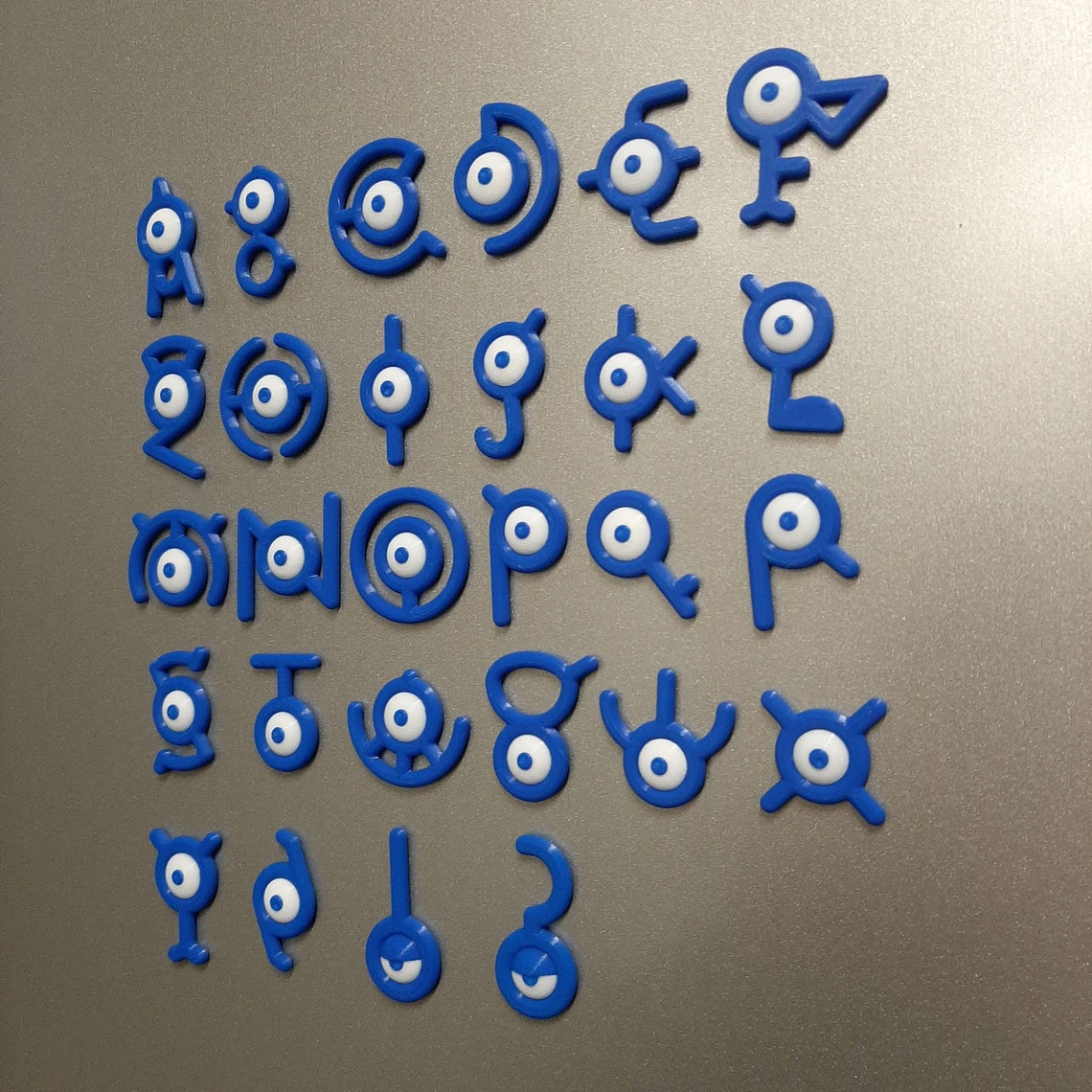 Pokémon Unown Magnetic Fridge Stickers-26 letters + question mark + exclamation point