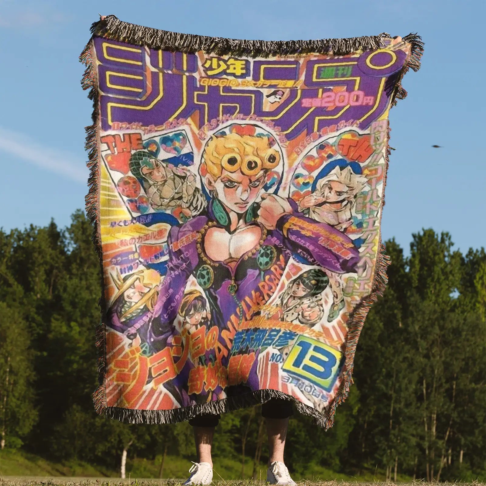 JoJo's Bizarre Adventure Woven Throw Blanket Tapestry – Personality Anime Room Decor Gift-V