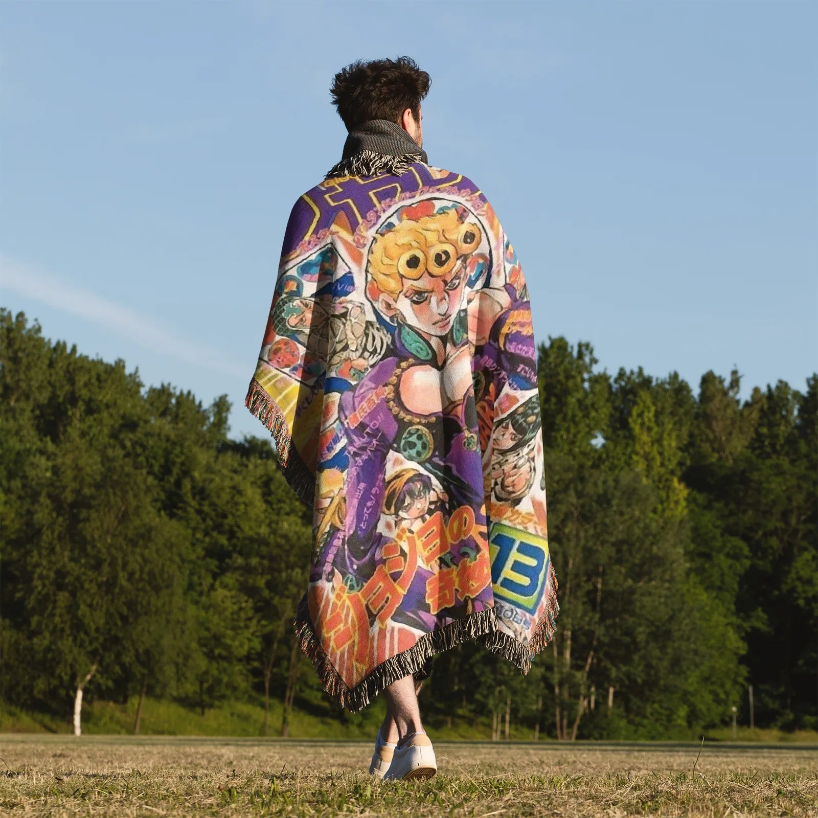 JoJo's Bizarre Adventure Woven Throw Blanket Tapestry – Personality Anime Room Decor Gift-V