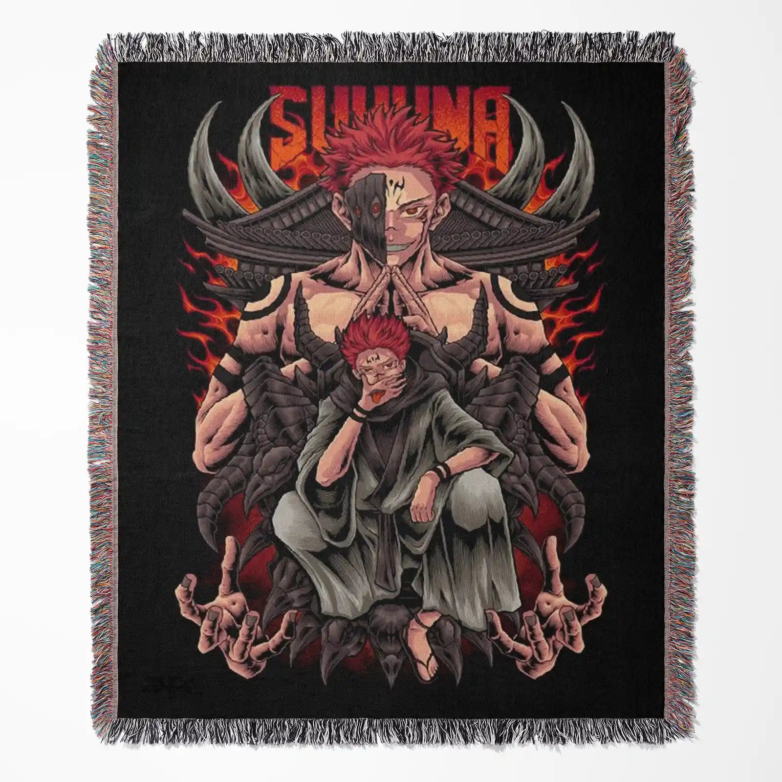 Jujutsu Kaisen Woven Throw Blanket Tapestry – Personality Anime Room Decor Gift-Ⅱ