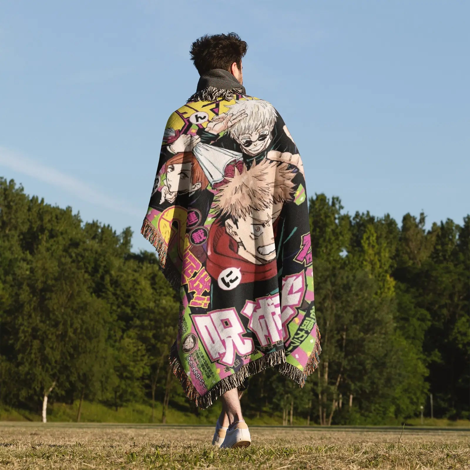 Couverture tissée Jujutsu Kaisen, tapisserie – personnalité, décoration de chambre d'anime, cadeau-Ⅲ