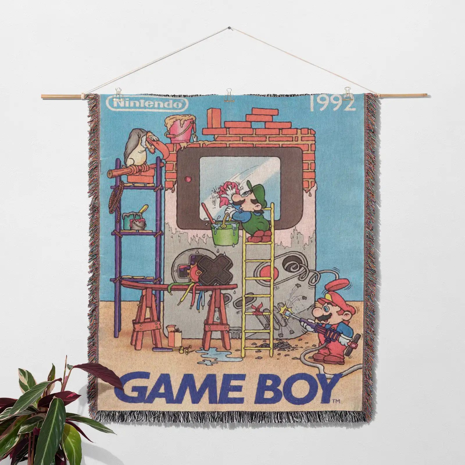 Tapisserie de couverture tissée Mario – Cadeau de décoration de salle de jeu de personnalité-Ⅲ