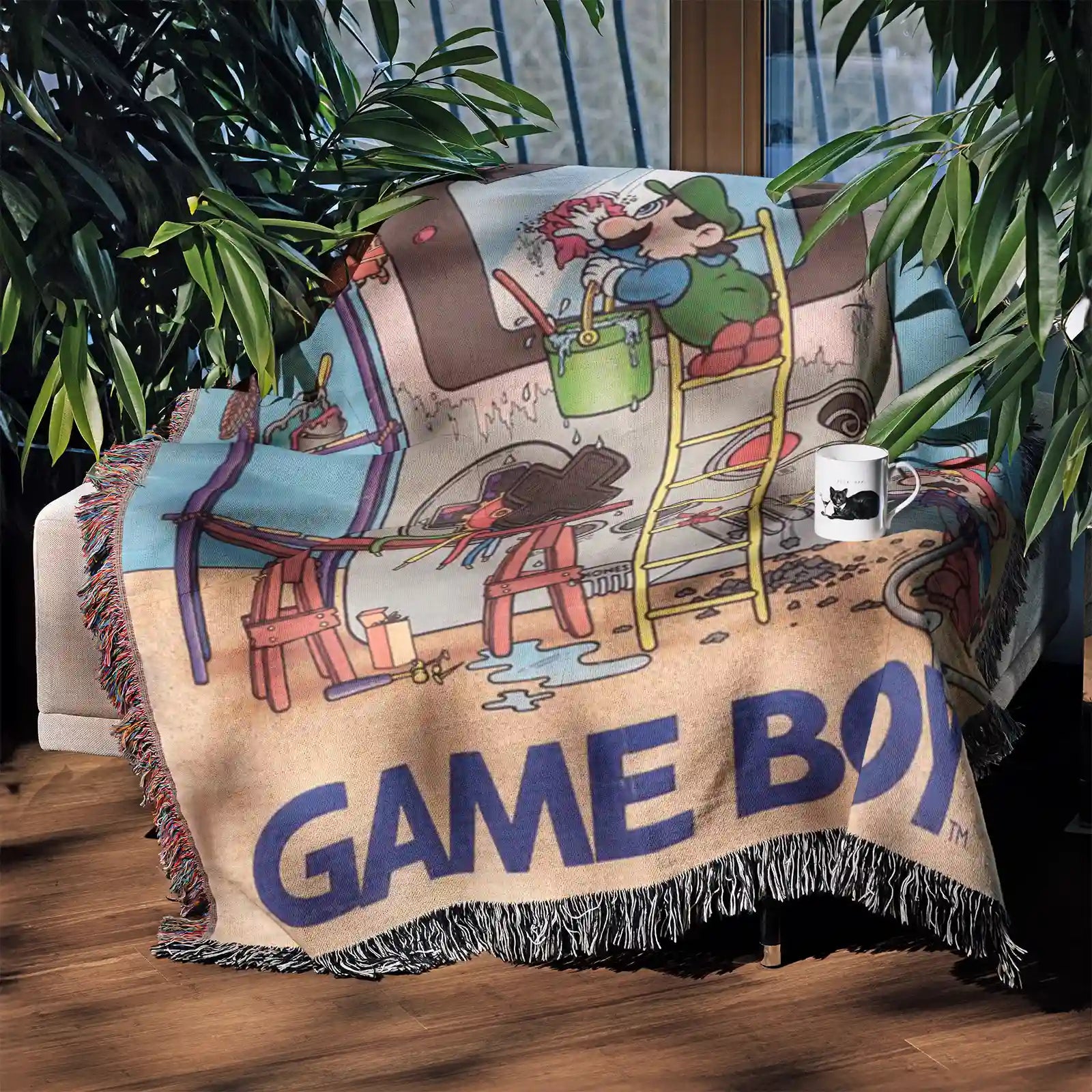 Tapisserie de couverture tissée Mario – Cadeau de décoration de salle de jeu de personnalité-Ⅲ