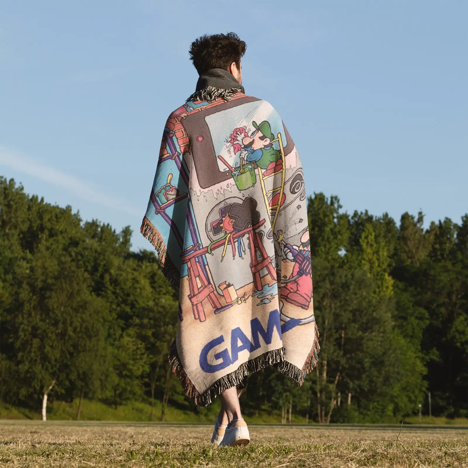 Tapisserie de couverture tissée Mario – Cadeau de décoration de salle de jeu de personnalité-Ⅲ