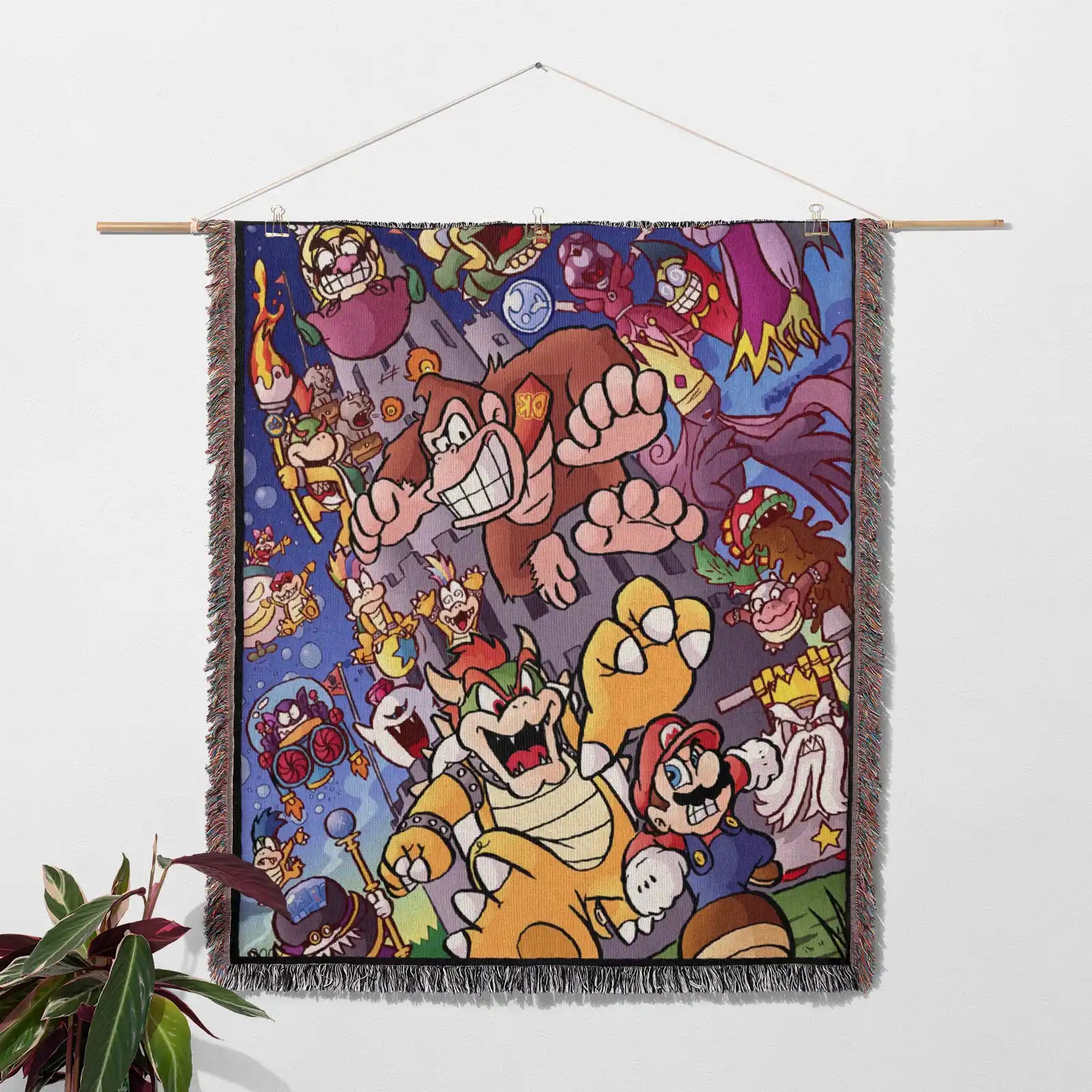 Tapisserie de couverture tissée Mario – Cadeau de décoration de salle de jeu de personnalité-Ⅰ