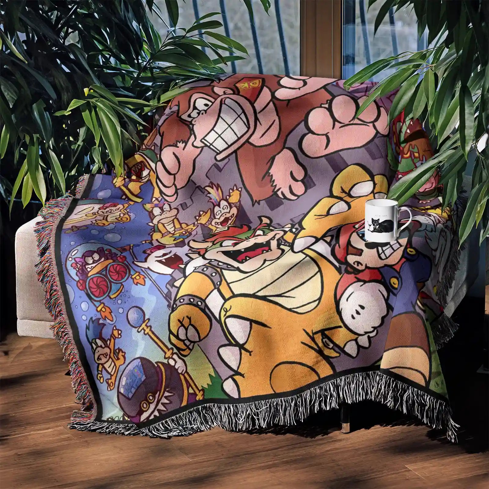 Tapisserie de couverture tissée Mario – Cadeau de décoration de salle de jeu de personnalité-Ⅰ