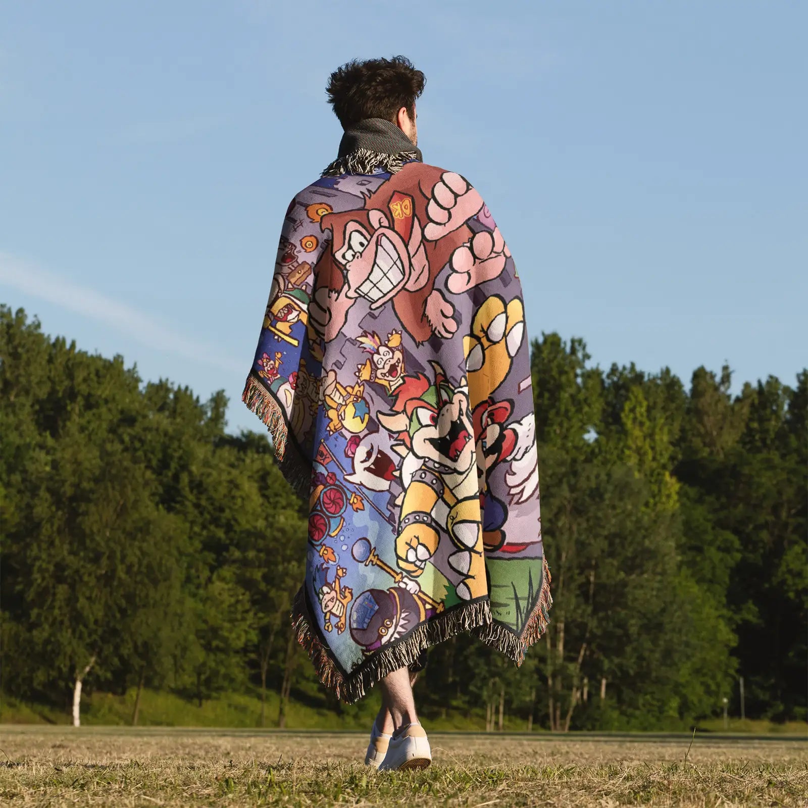 Tapisserie de couverture tissée Mario – Cadeau de décoration de salle de jeu de personnalité-Ⅰ