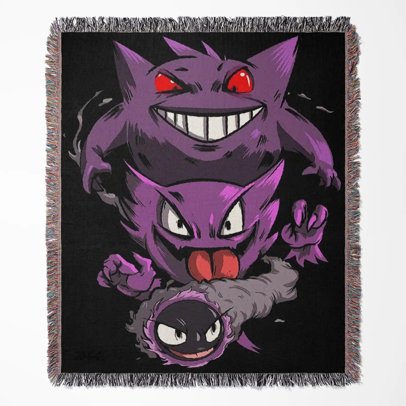 Tapisserie de couverture tissée Pokemon Gengar - Cadeau de décoration de chambre d'anime de personnalité-Ⅲ