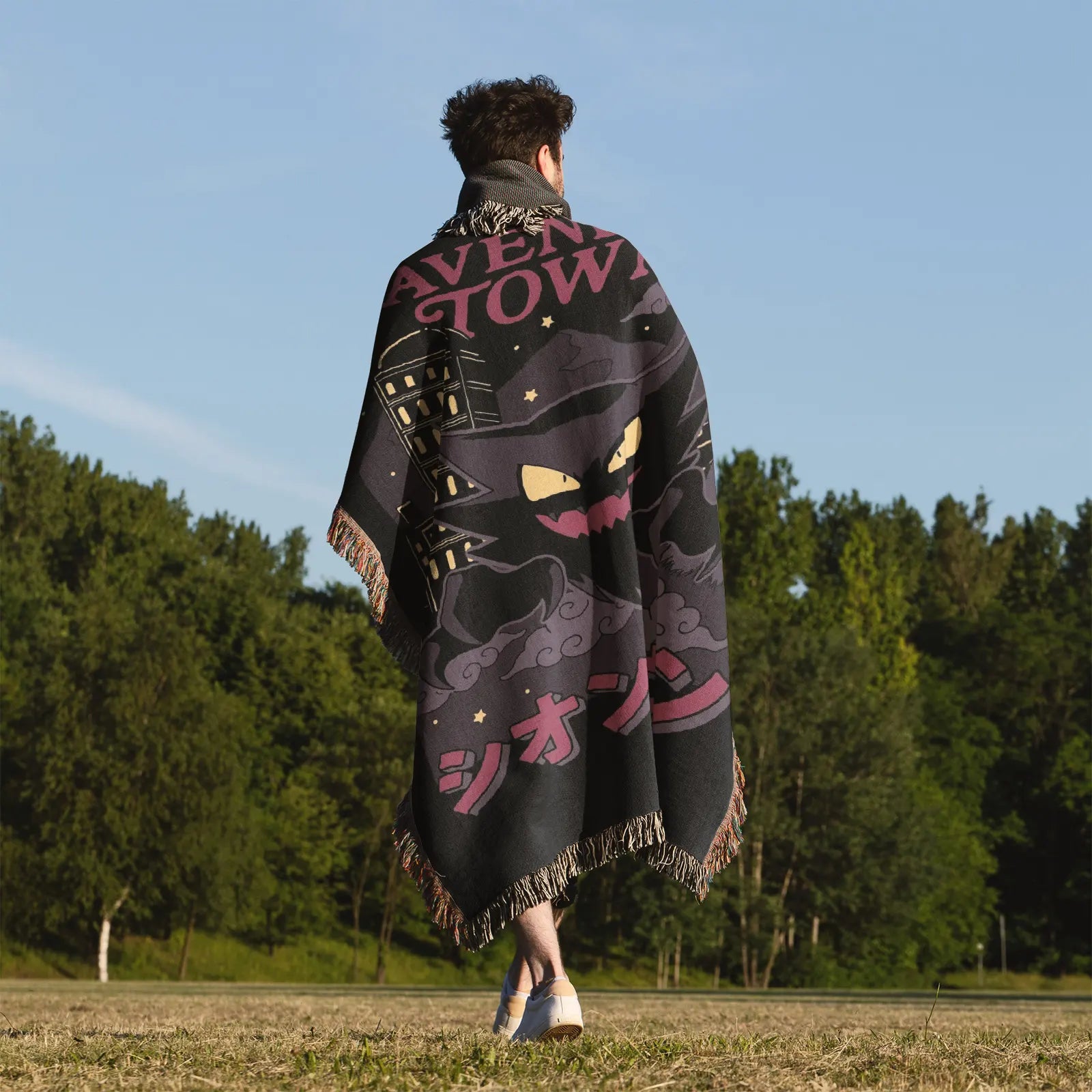 Couverture tissée Pokemon Gengar, tapisserie – personnalité, décoration de chambre d'anime, cadeau-Ⅱ