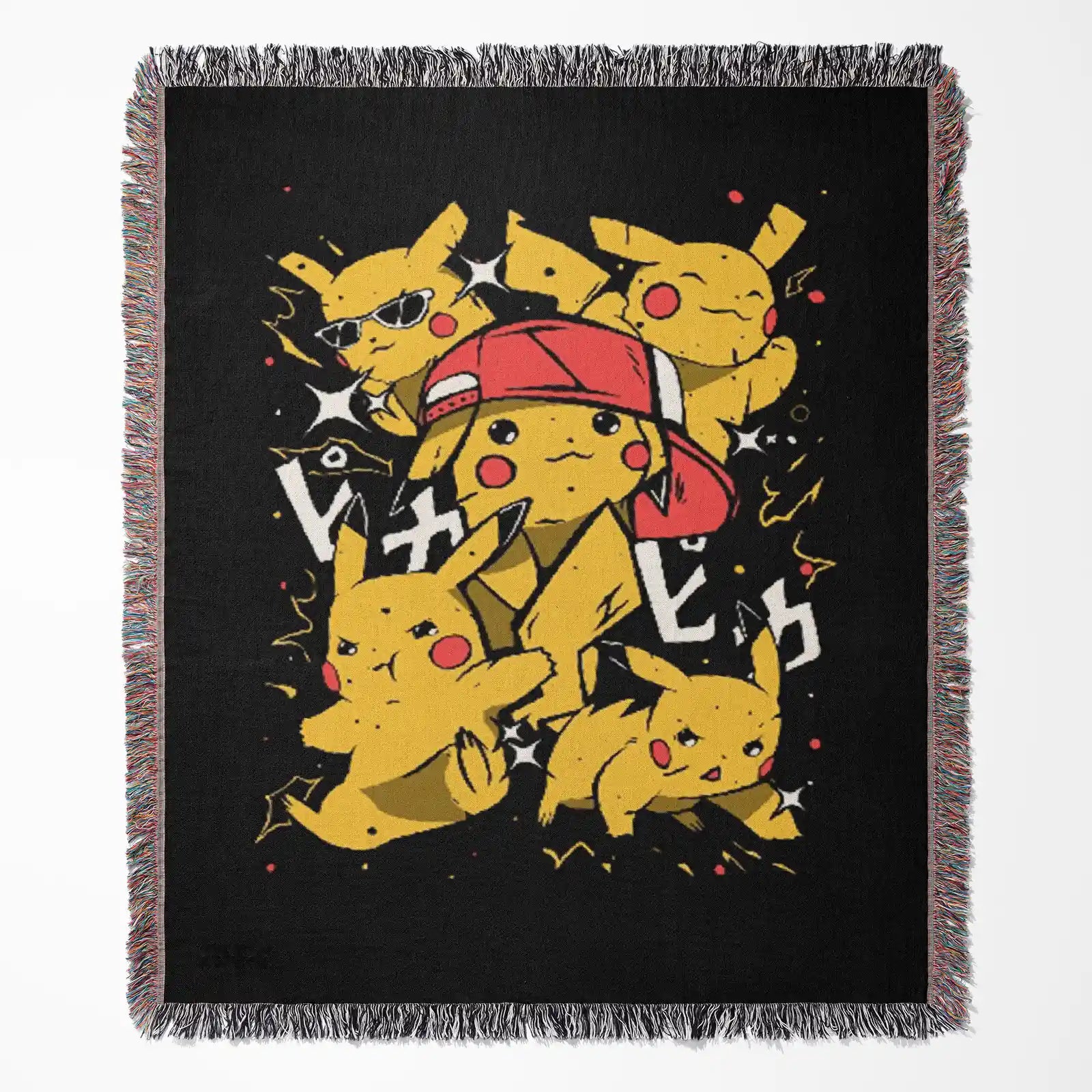 Tapisserie de couverture tissée Pokémon Pikachu – Cadeau de décoration de chambre d'anime de personnalité