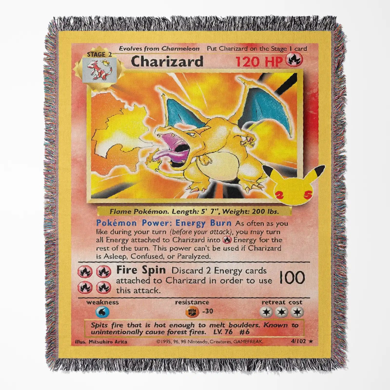 charizard pokemon card blanket Pokemon Charizard Woven Throw Blanket Tapestry – Personality Anime Roo