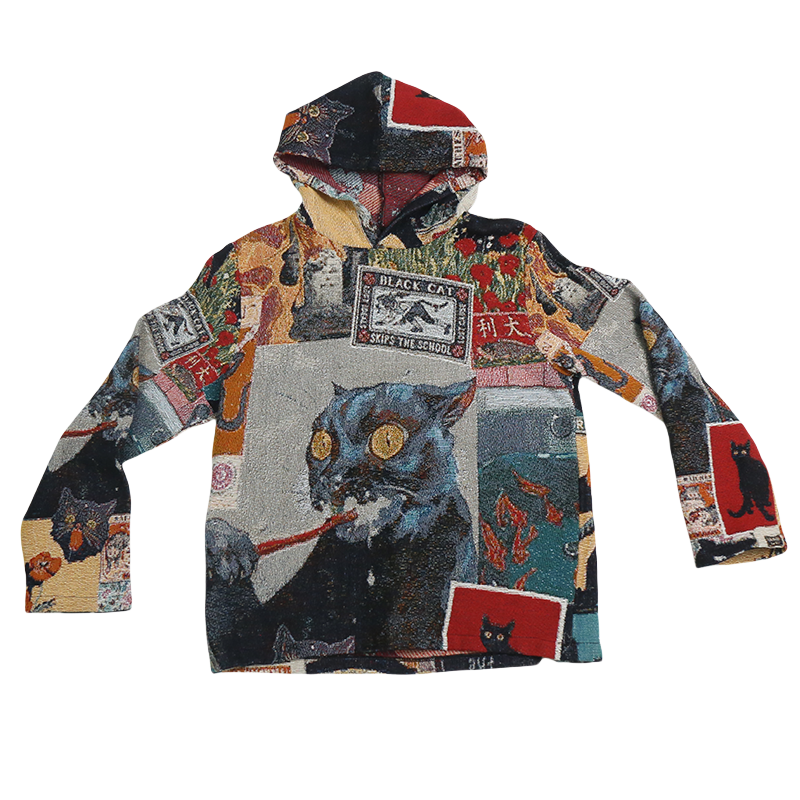 Nirmana batik Cat Hoodie-TAPESTRY