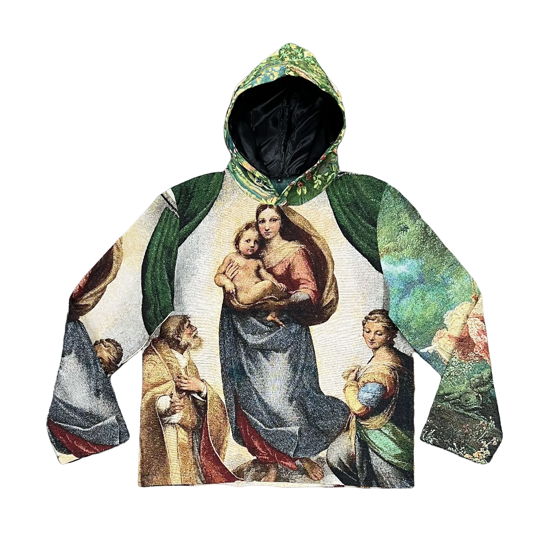 Madonna & Child Sistine Chapel Catholic Art Hoodie-TAPESTRY