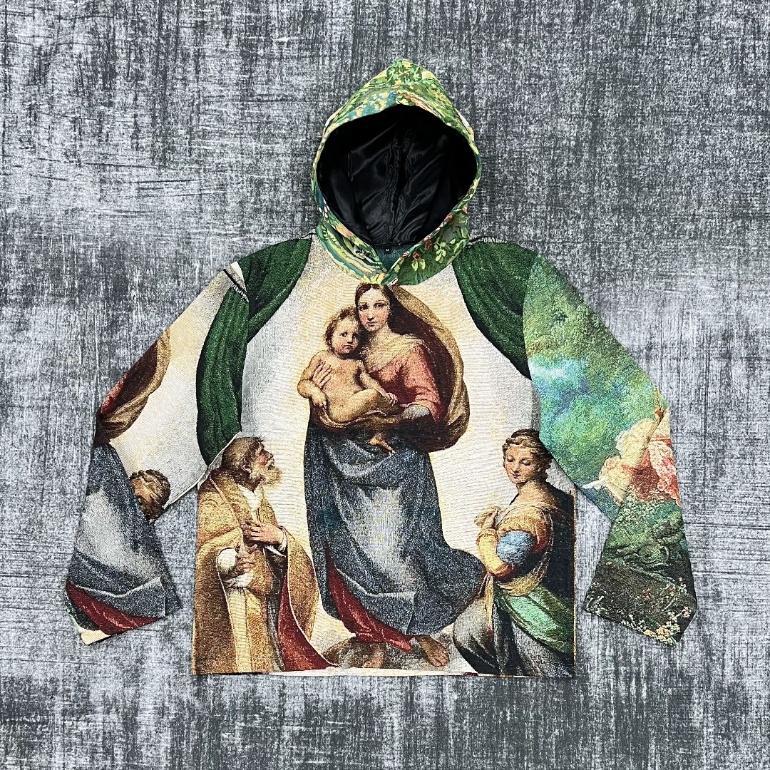 Madonna & Child Sistine Chapel Catholic Art Hoodie-TAPESTRY