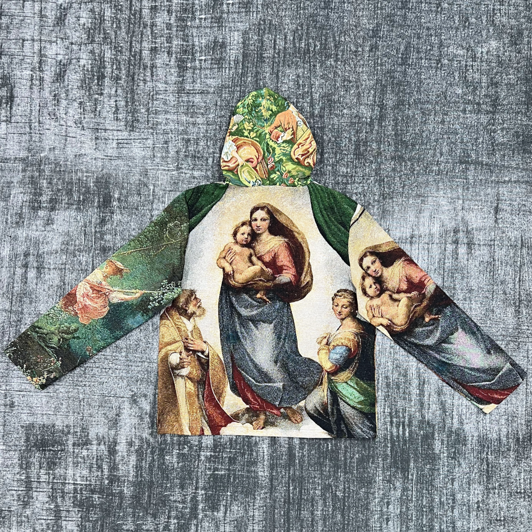 Madonna & Child Sistine Chapel Catholic Art Hoodie-TAPESTRY