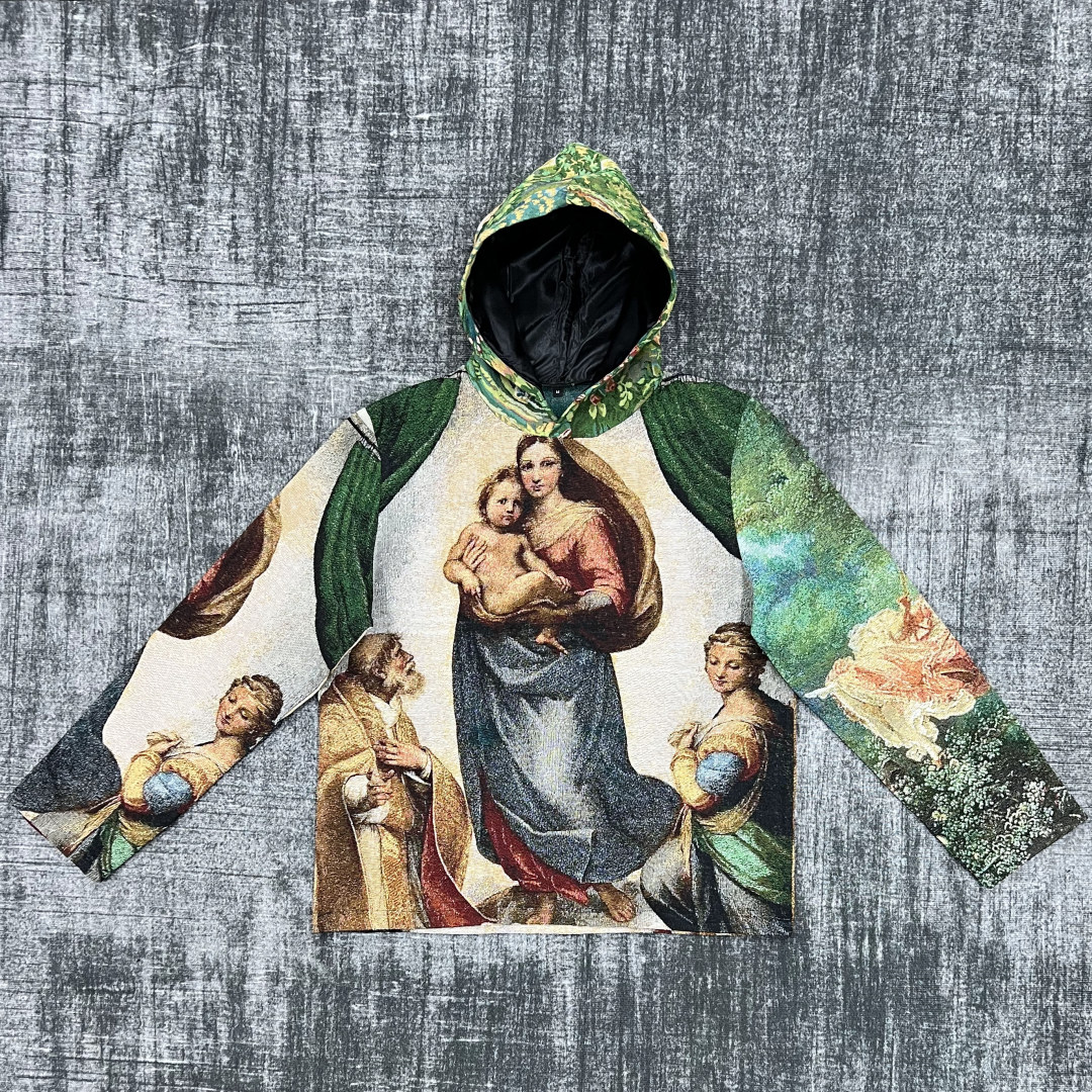 Madonna & Child Sistine Chapel Catholic Art Hoodie-TAPESTRY