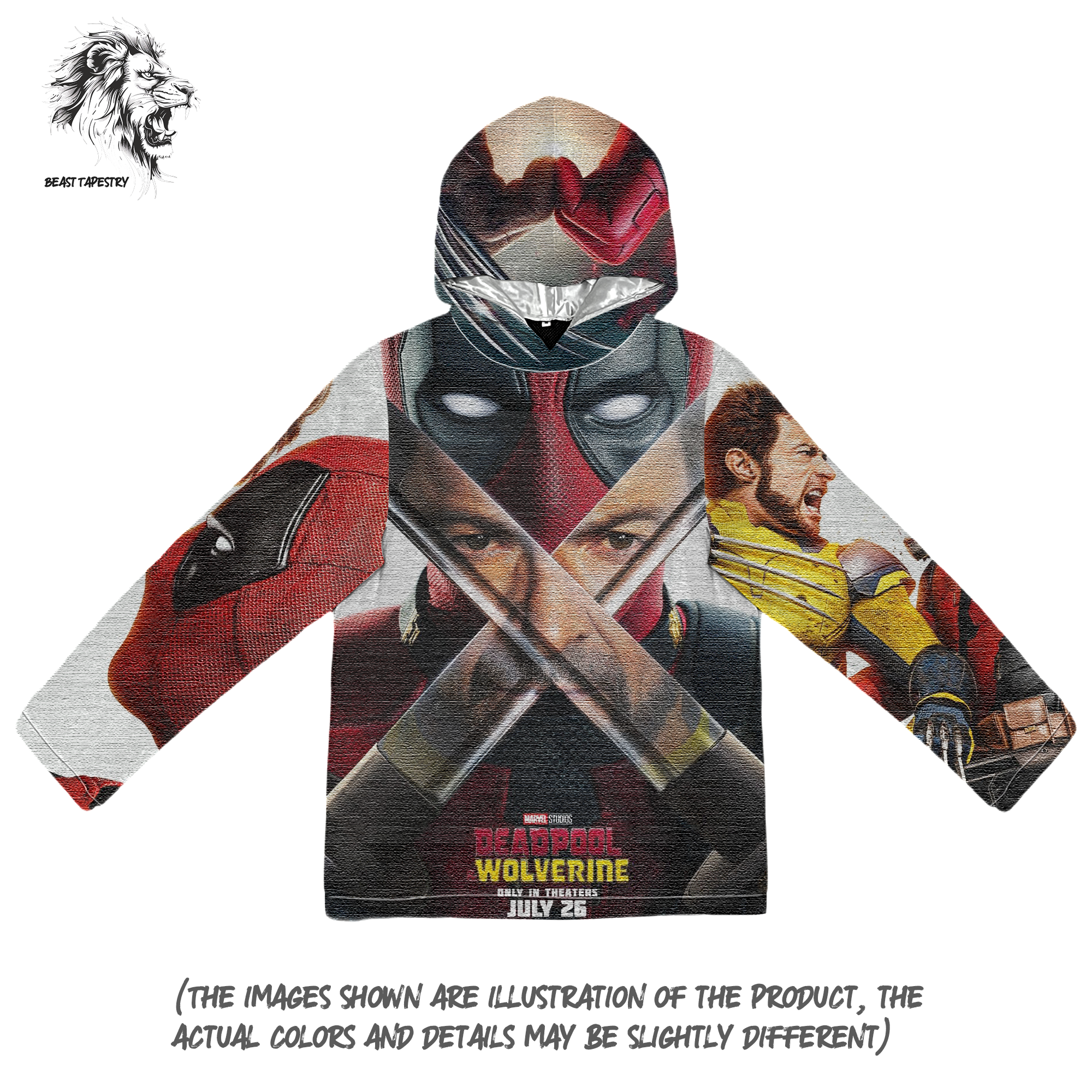 Deadpool & Wolverine Movie Version Hoodie-TAPESTRY