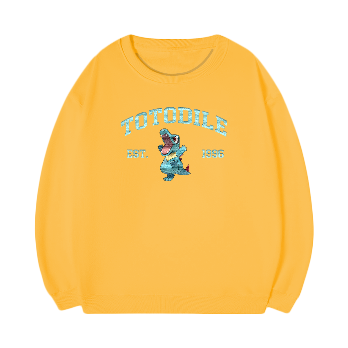 TOTODILE Embroidered Anime Character Unisex T-Shirt,Crewneck,Hoodie,Stylish Gift for Friends,E85
