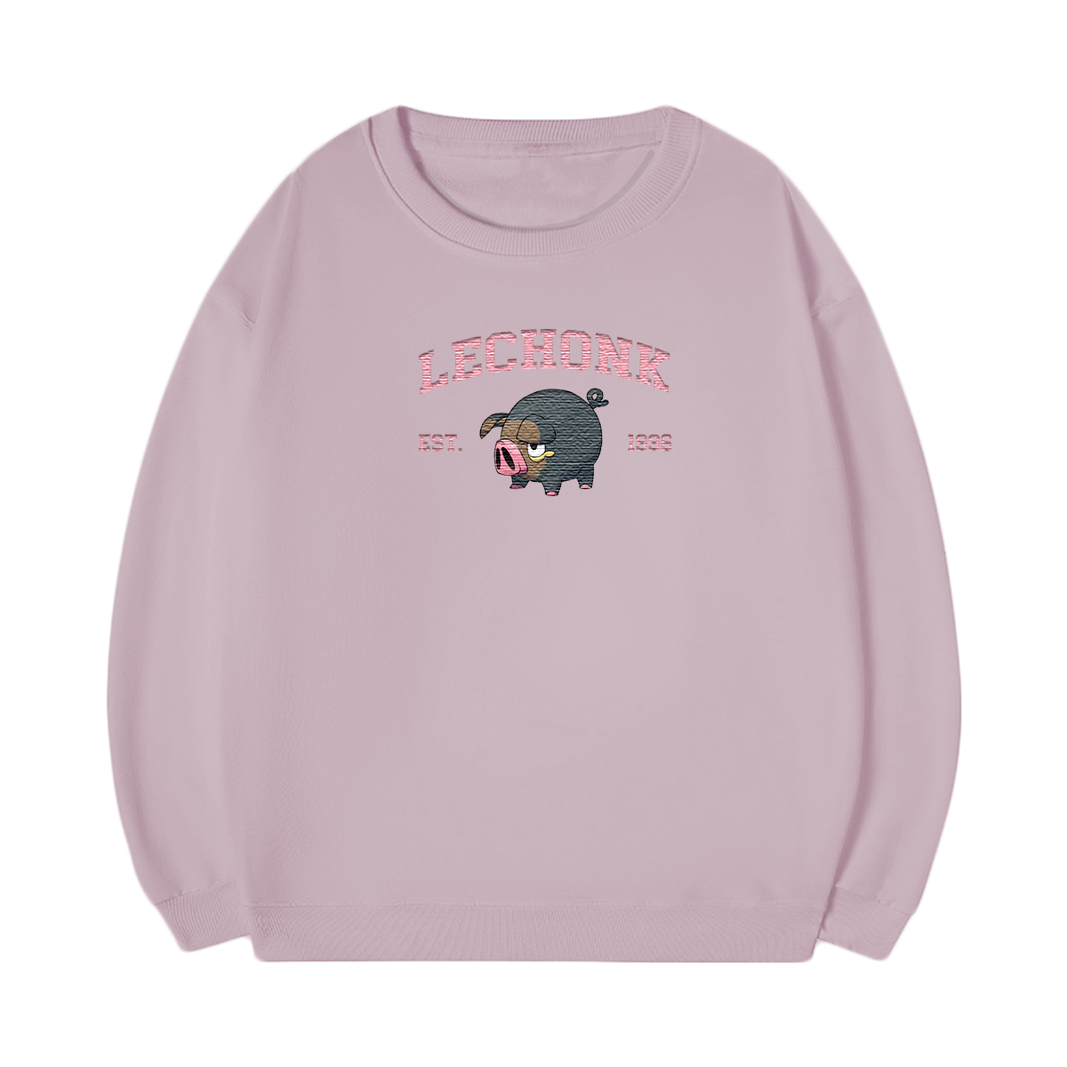 LECHONK Embroidered Anime Character Unisex T-Shirt,Crewneck,Hoodie,Stylish Gift for Friends,E255