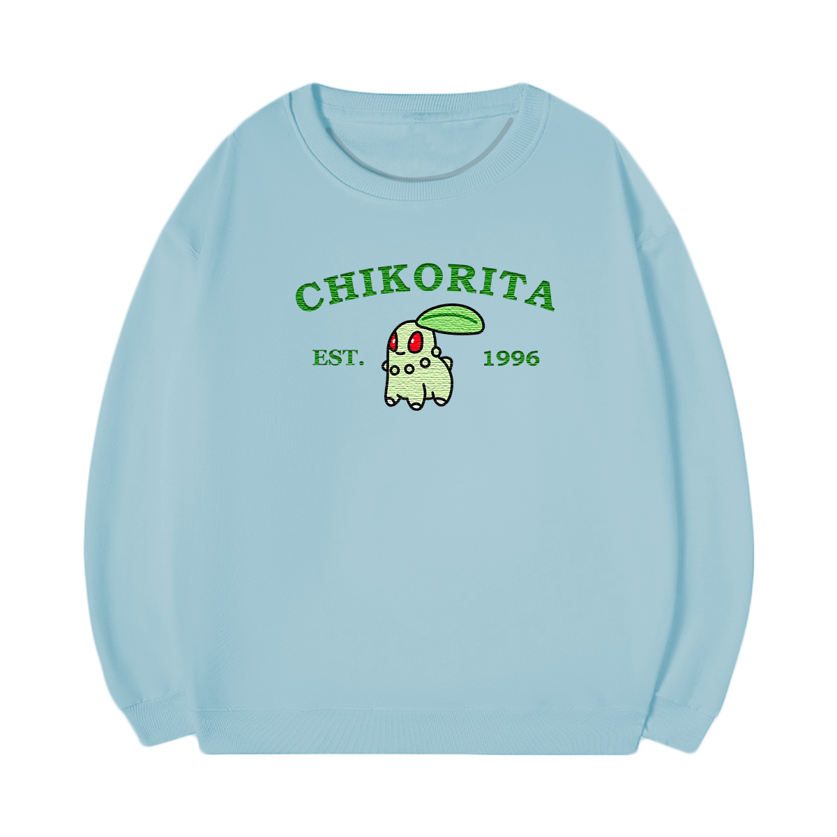 CHIKORITA Embroidered Anime Character Unisex T-Shirt,Crewneck,Hoodie,Stylish Gift for Friends,E54