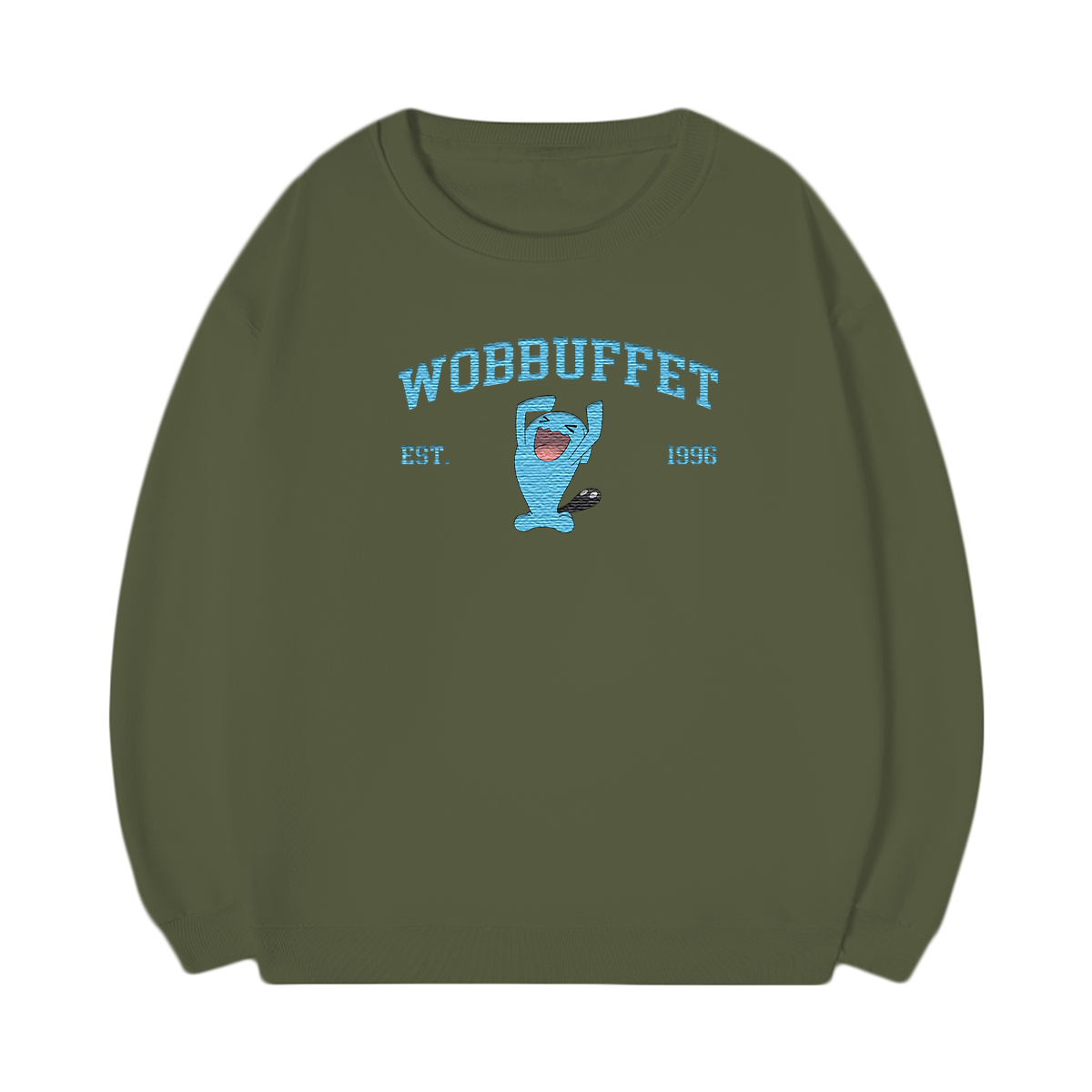 WOBBUFFET Embroidered Anime Character Unisex T-Shirt,Crewneck,Hoodie,Stylish Gift for Friends,E259