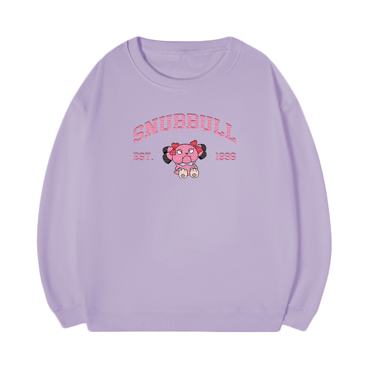 SNUBBULL Embroidered Anime Character Unisex T-Shirt,Crewneck,Hoodie,Stylish Gift for Friends,E113