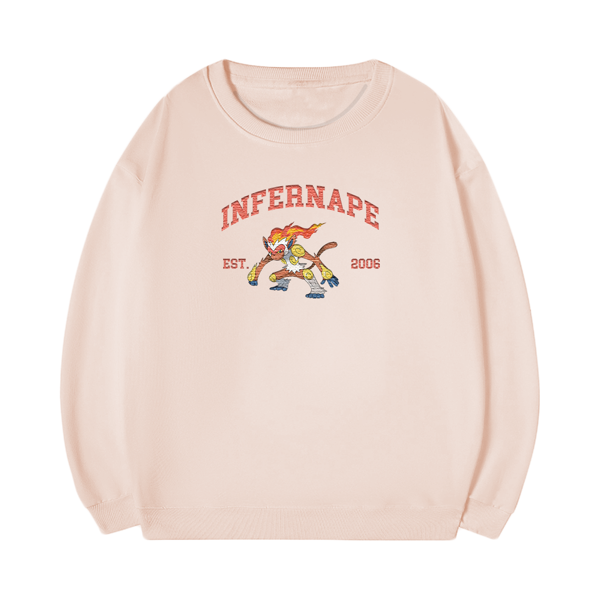 INFERNAPE Embroidered Anime Character Unisex T-Shirt,Crewneck,Hoodie,Stylish Gift for Friends,E145