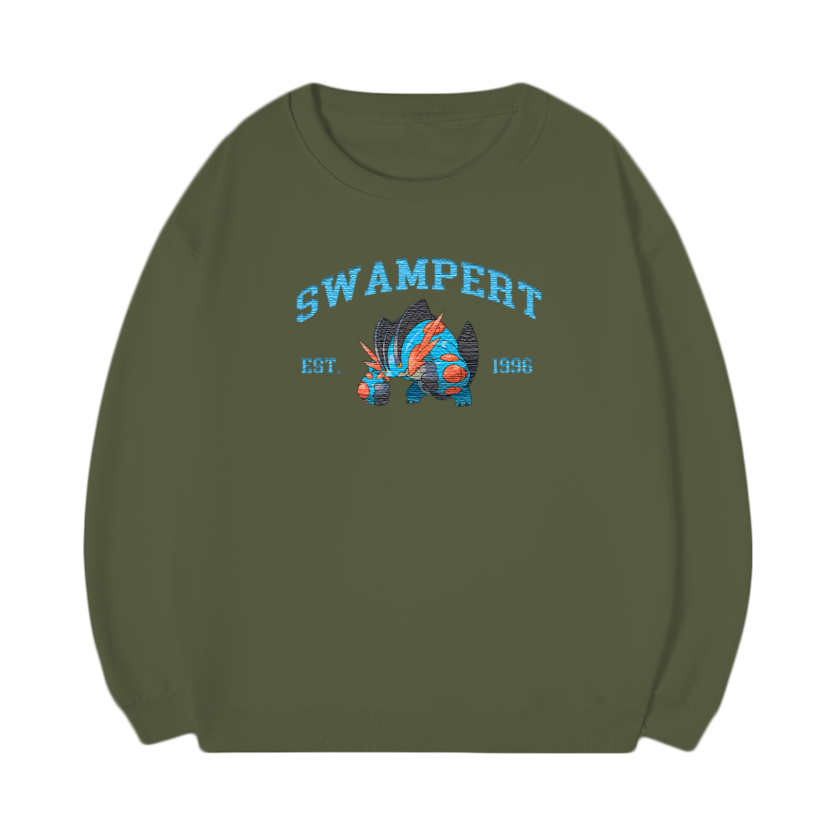 SWAMPERT Embroidered Anime Character Unisex T-Shirt,Crewneck,Hoodie,Stylish Gift for Friends,E137