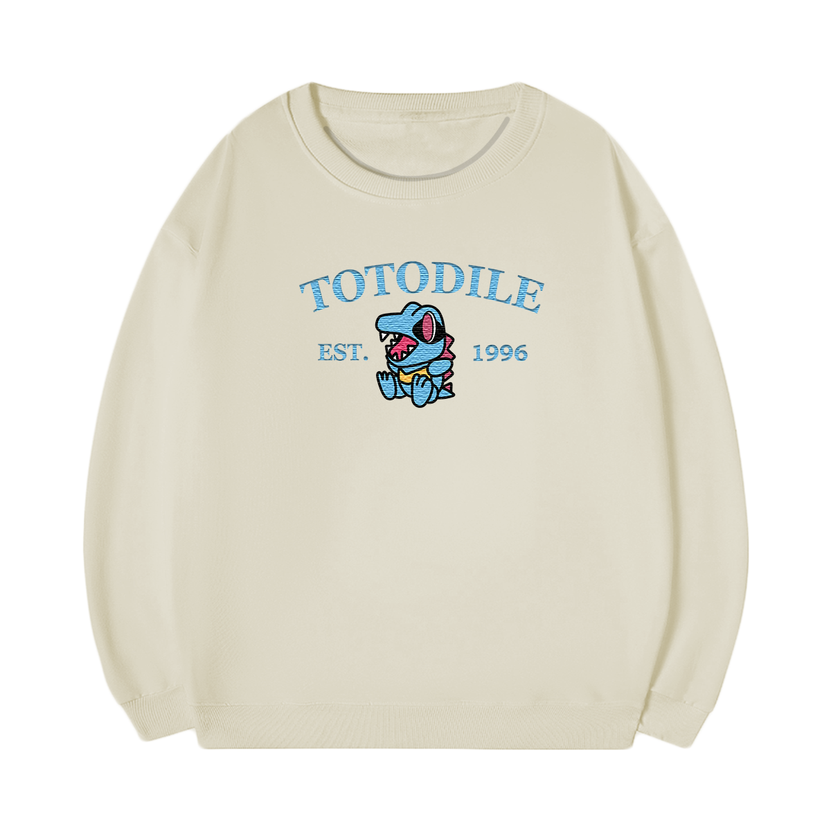 TOTODILE Embroidered Anime Character Unisex T-Shirt,Crewneck,Hoodie,Stylish Gift for Friends,E57