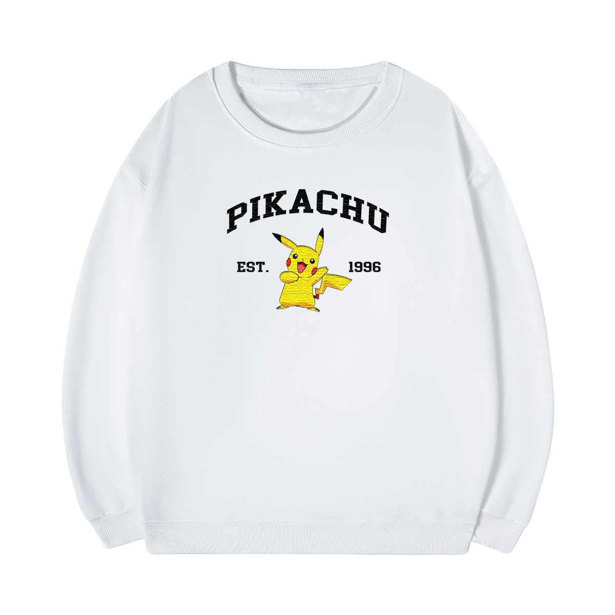 PIKACHU Embroidered Anime Character Unisex T-Shirt,Crewneck,Hoodie,Stylish Gift for Friends,E62