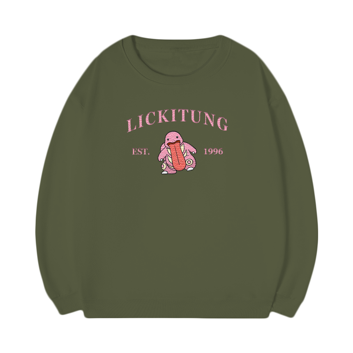 LICKITUNG Embroidered Anime Character Unisex T-Shirt,Crewneck,Hoodie,Stylish Gift for Friends,E115