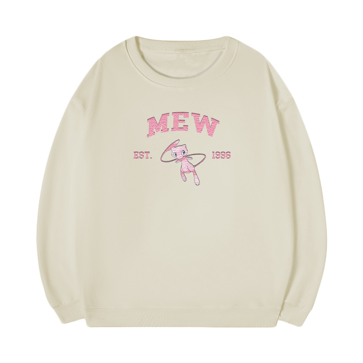 MEW Embroidered Anime Character Unisex T-Shirt,Crewneck,Hoodie,Stylish Gift for Friends,E179