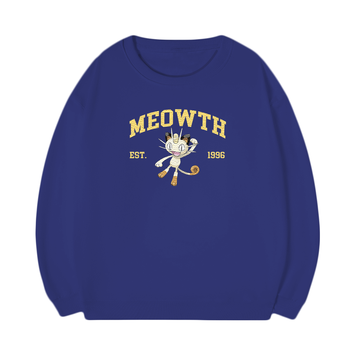 MEOWTH Embroidered Anime Character Unisex T-Shirt,Crewneck,Hoodie,Stylish Gift for Friends,E108