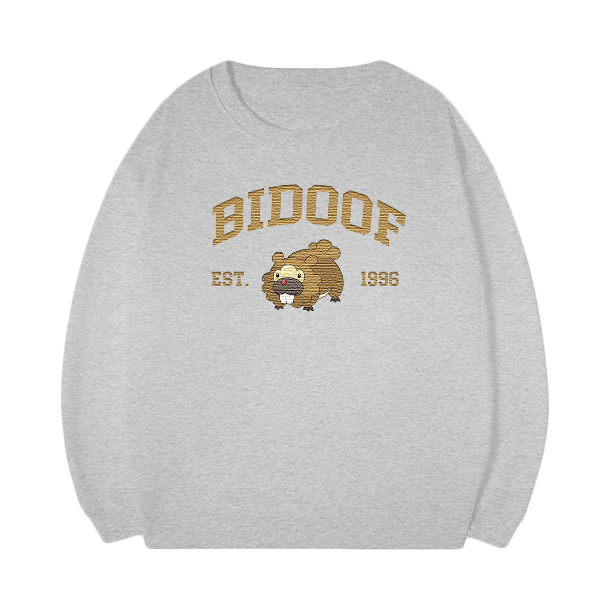 BIDOOF Embroidered Anime Character Unisex T-Shirt,Crewneck,Hoodie,Stylish Gift for Friends,E15