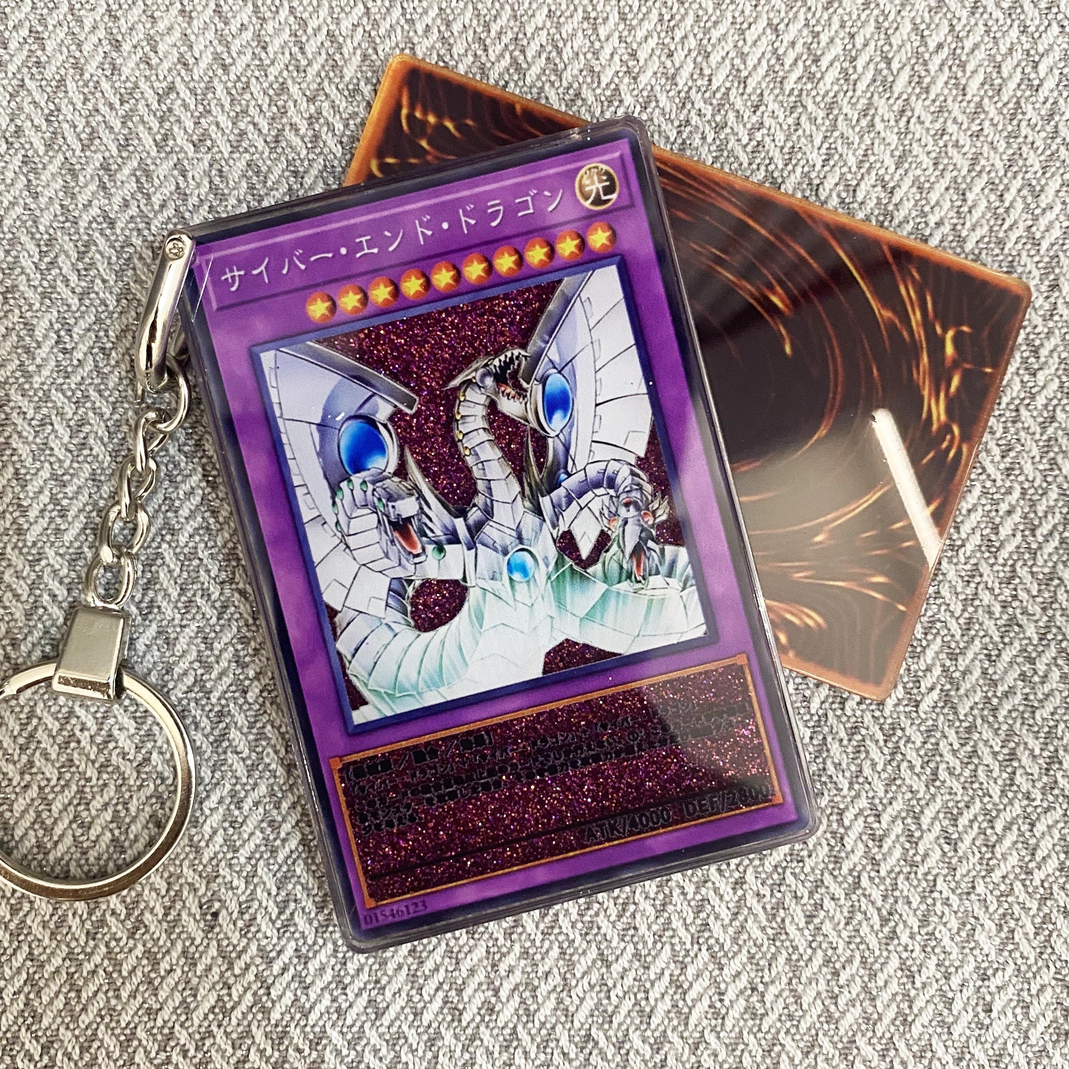Cyber End Dragon YU-GI-OH Cards Premium Liquid Motion Keychain,A Perfect Gift for YU-GI-OH fans