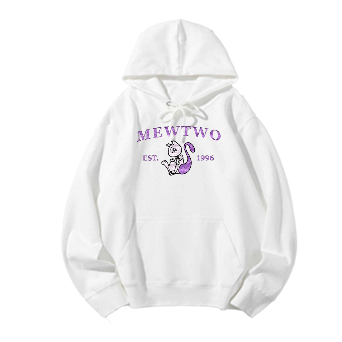 MEWTWO Embroidered Anime Character Unisex T-Shirt,Crewneck,Hoodie,Stylish Gift for Friends,E168