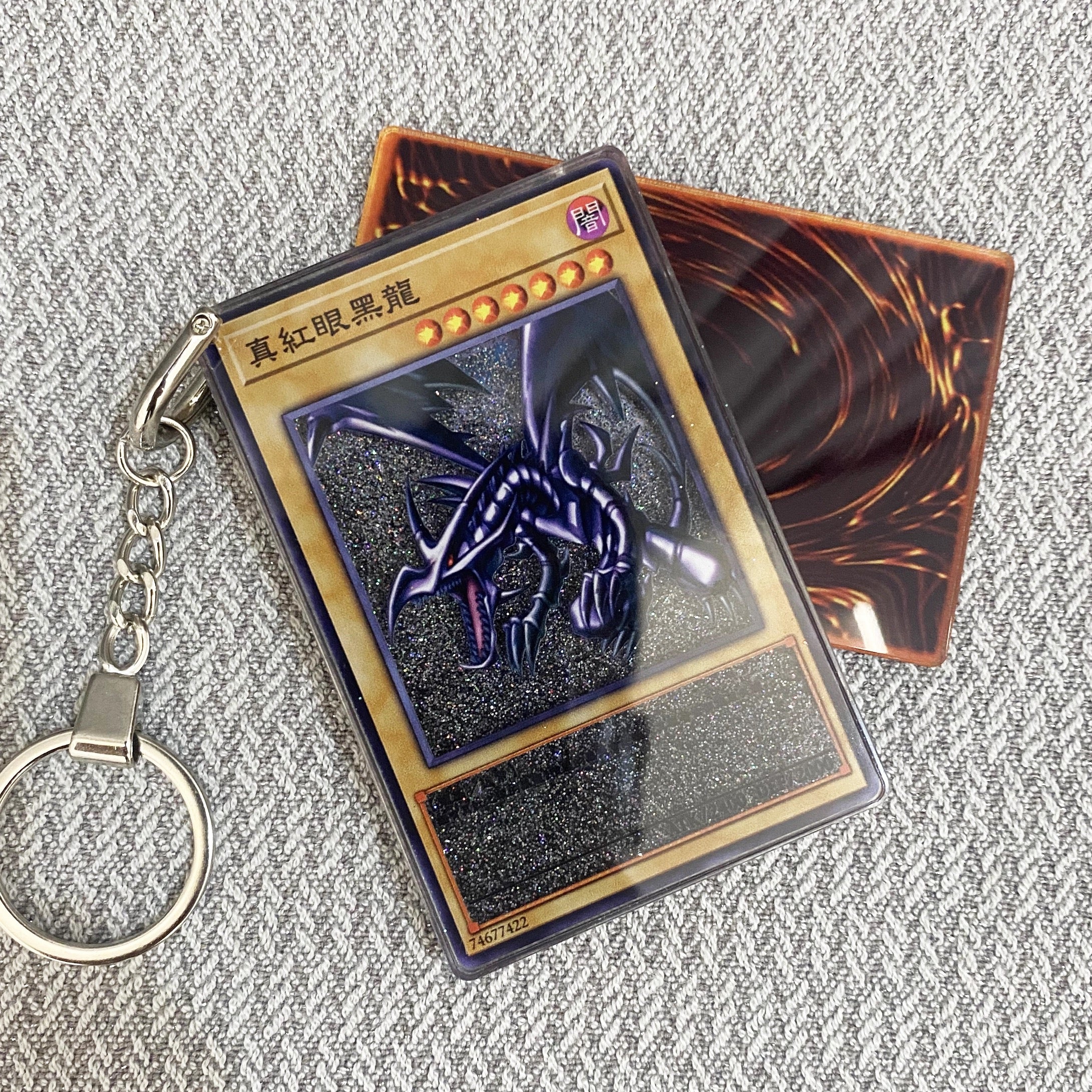 Red-Eyes Black Dragon YU-GI-OH Cards Premium Liquid Motion Keychain,A Perfect Gift for YU-GI-OH fans