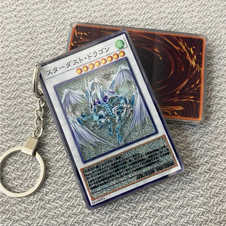 Stardust Dragon YU-GI-OH Cards Premium Liquid Motion Keychain,A Perfect Gift for YU-GI-OH fans