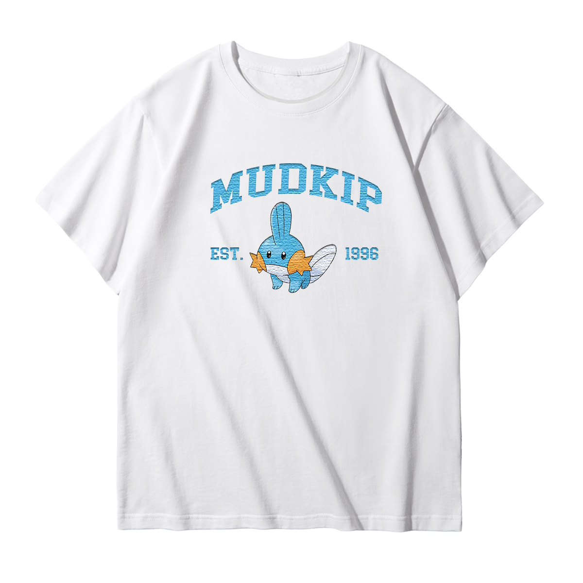 MUDKIP Embroidered Anime Character Unisex T-Shirt,Crewneck,Hoodie,Stylish Gift for Friends,E01