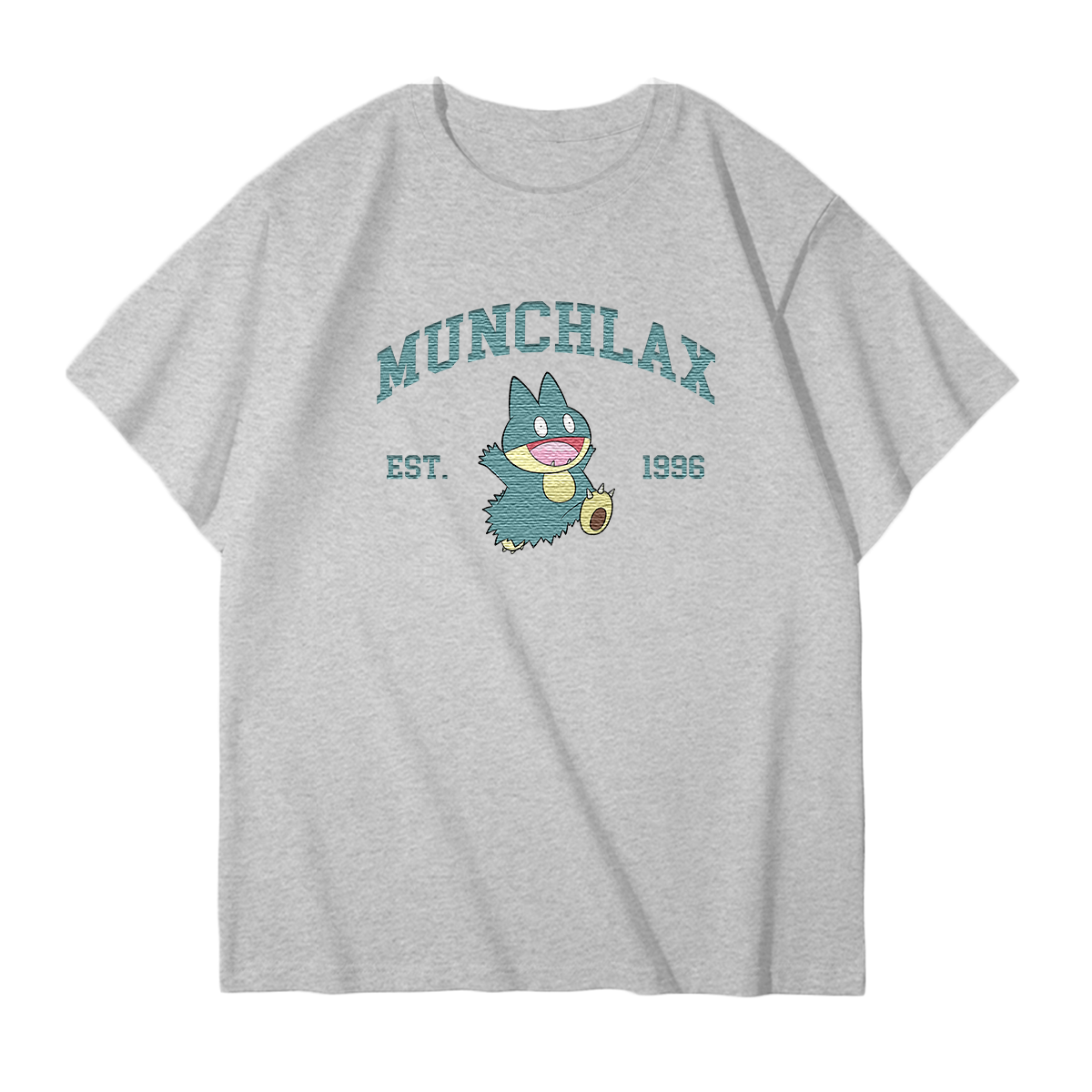 MUNCHLAX Embroidered Anime Character Unisex T-Shirt,Crewneck,Hoodie,Stylish Gift for Friends,E12
