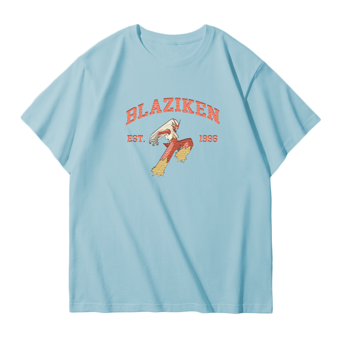 BLAZIKEN Embroidered Anime Character Unisex T-Shirt,Crewneck,Hoodie,Stylish Gift for Friends,E98
