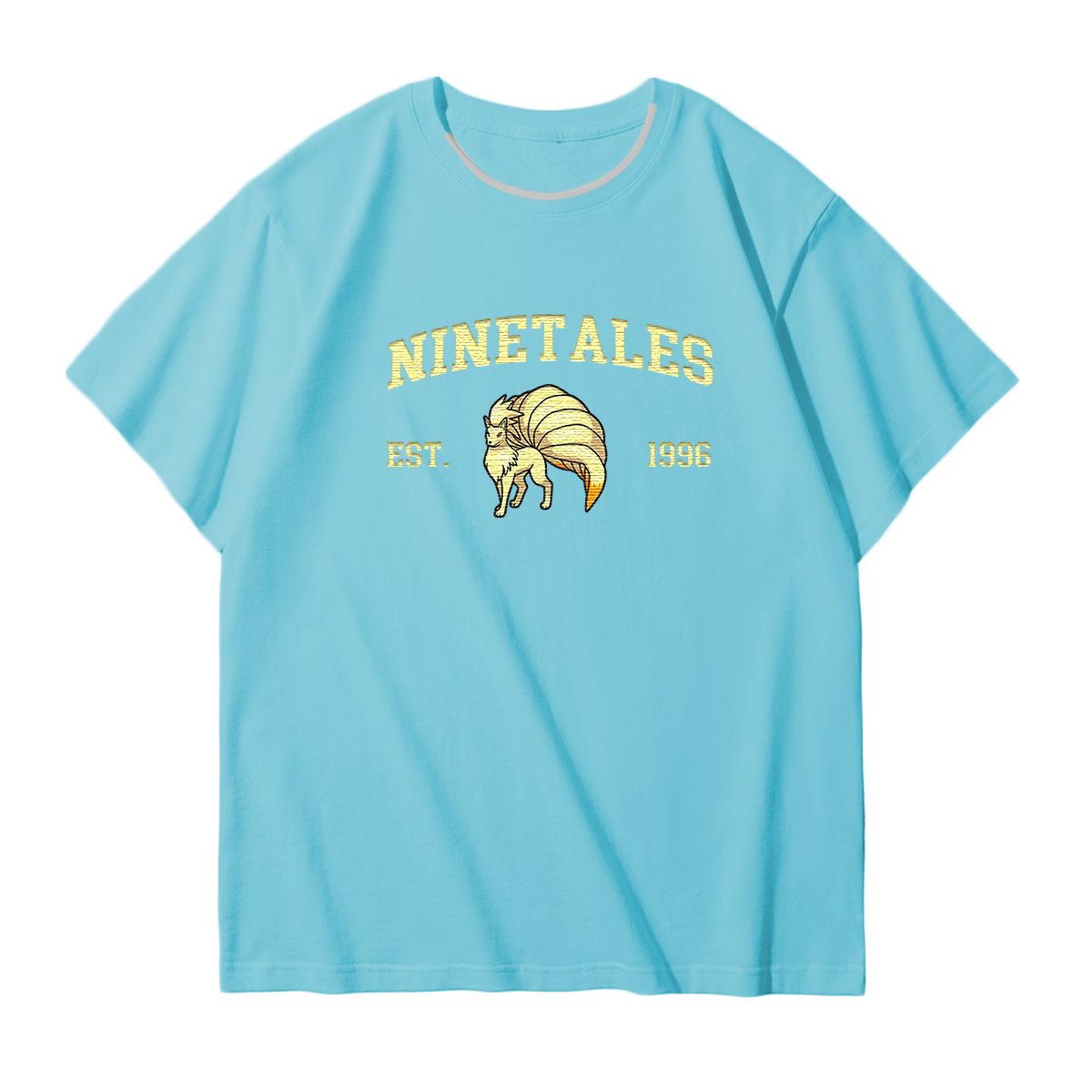NINETALES Embroidered Anime Character Unisex T-Shirt,Crewneck,Hoodie,Stylish Gift for Friends,E229